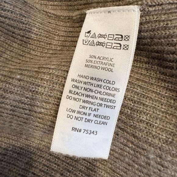 Nanette Lepore Merino Wool Blend Peplum Cardigan Beige Lightweight Size Small - Picture 6 of 11